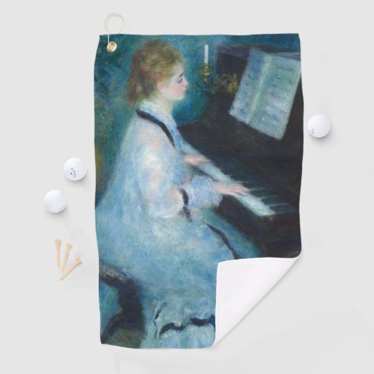 Renoir Frau am Piano Vintage Impressionistin Golfhandtuch (Insitu)