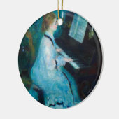 Renoir Frau am Piano Vintage Impressionistin Keramik Ornament (Links)