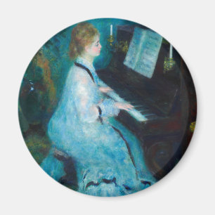 Renoir Frau am Piano Vintage Impressionistin Magnet