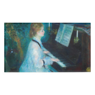 Renoir Frau am Piano Vintage Impressionistin Namenschild