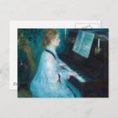 Renoir Frau am Piano Vintage Impressionistin Postkarte (Vorne/Hinten)