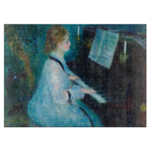 Renoir Frau am Piano Vintage Impressionistin Schneidebrett