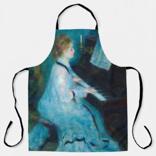 Renoir Frau am Piano Vintage Impressionistin Schürze