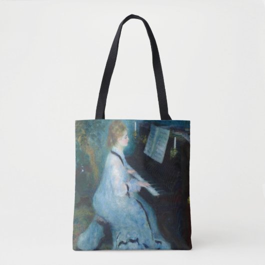 Renoir Frau am Piano Vintage Impressionistin Tasche (Vorderseite)