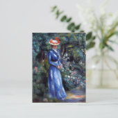 Renoir - Frau in einem blauen Kleid Postkarte (Stehend Vorderseite)