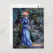 Renoir - Frau in einem blauen Kleid Postkarte (Vorne/Hinten)