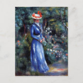 Renoir - Frau in einem blauen Kleid Postkarte (Vorderseite)