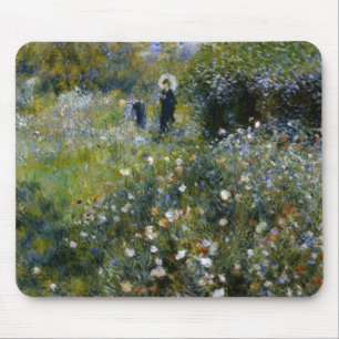 Renoir Frau mit Sonnenschirm im Garten Fine Art Mousepad