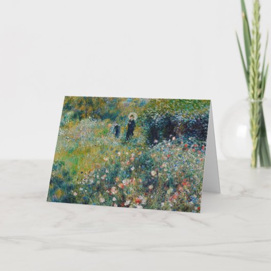 Renoir - Frau mit Sonnenschirm im Garten Karte (Vorderseite)