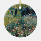 Renoir - Frau mit Sonnenschirm im Garten Keramik Ornament (Hinten)
