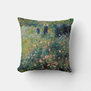 Renoir - Frau mit Sonnenschirm im Garten Kissen