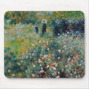 Renoir - Frau mit Sonnenschirm im Garten Mousepad
