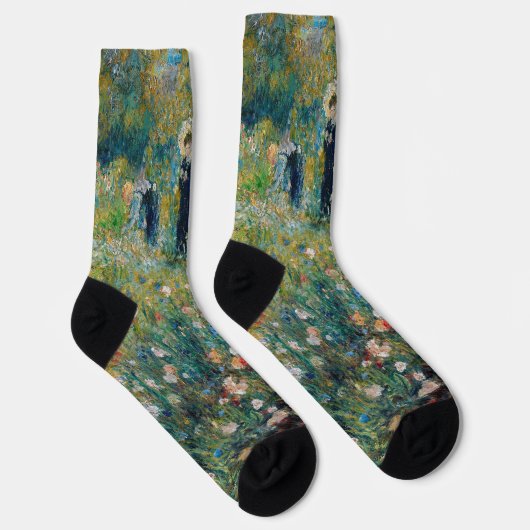 Renoir - Frau mit Sonnenschirm im Garten Socken (Rechts)