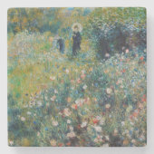 Renoir - Frau mit Sonnenschirm im Garten Steinuntersetzer (Vorderseite)