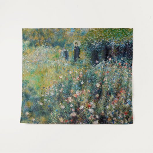 Renoir - Frau mit Sonnenschirm im Garten Wandteppich (Vorderseite (Horizontal))