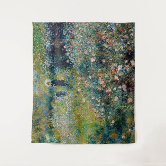 Renoir - Frau mit Sonnenschirm im Garten Wandteppich (Vorderseite)