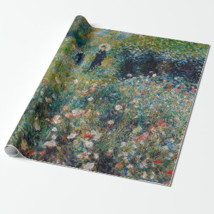 Renoir - Frau mit Sonnenschirm in einem Garten Geschenkpapier