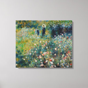 Renoir - Frau mit Sonnenschirm in einem Garten Leinwanddruck