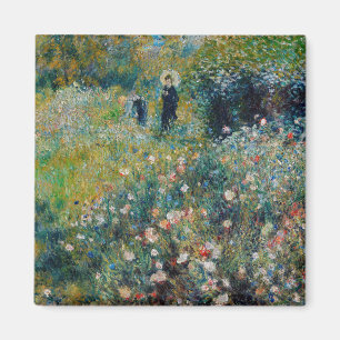 Renoir - Frau mit Sonnenschirm in einem Garten Magnet