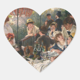 Renoir French Luncheon Boating Party Herz-Aufkleber