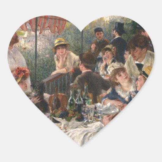 Renoir French Luncheon Boating Party Herz-Aufkleber (Vorderseite)