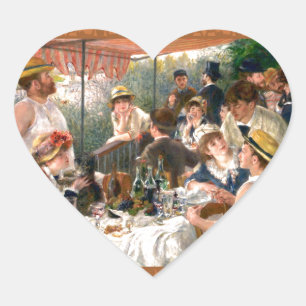Renoir French Luncheon Boating Party Herz-Aufkleber