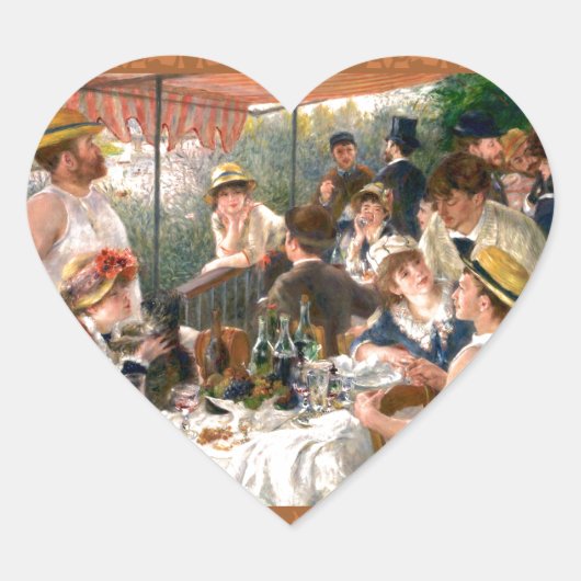 Renoir French Luncheon Boating Party Herz-Aufkleber (Vorderseite)