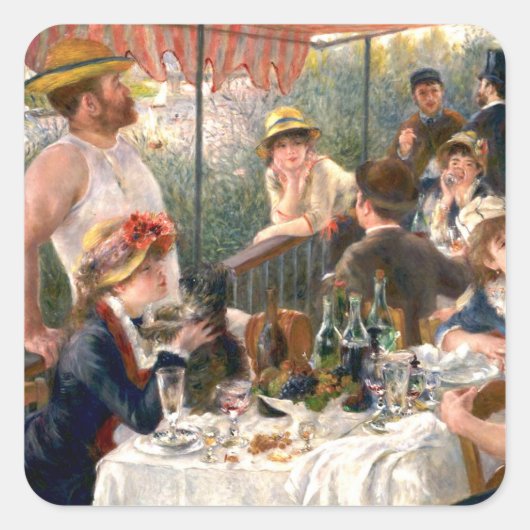 Renoir French Luncheon Boating Party Quadratischer Aufkleber (Vorderseite)