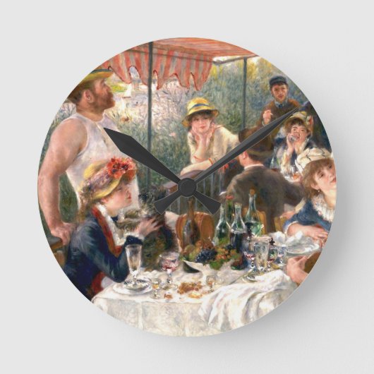 Renoir French Luncheon Boating Party Runde Wanduhr (Vorderseite)