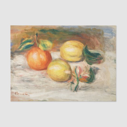 Renoir Frucht Still Life Blumenlemon Dekoupage Seidenpapier (Vorderseite)