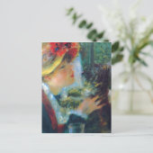 Renoir Girl mit Dog Postkarte (Stehend Vorderseite)
