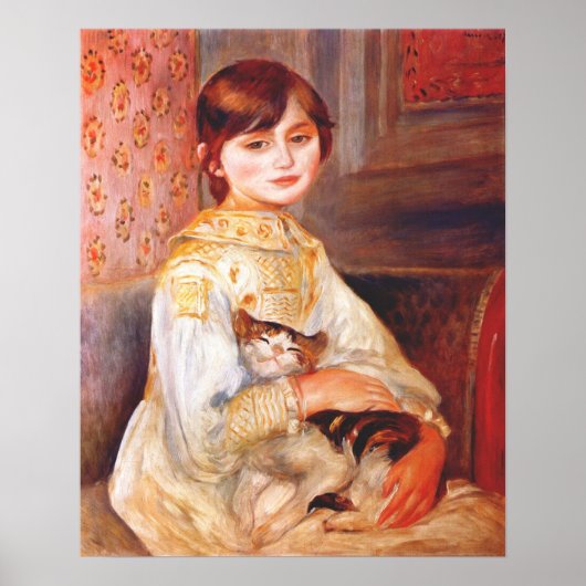 Renoir Girl mit Katzenposter Poster (Vorne)