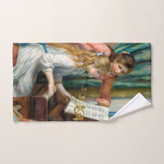 Renoir Girls am Piano Impressionismus Malerei Badhandtuch Set (Handtuch)