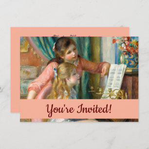 Renoir Girls am Piano Impressionismus Malerei Einladung