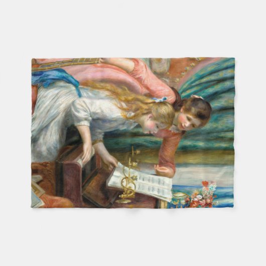 Renoir Girls am Piano Impressionismus Malerei Fleecedecke (Vorderseite (Horizontal))