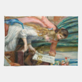 Renoir Girls am Piano Impressionismus Malerei Geschirrtuch (Horizontal)