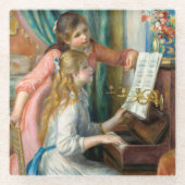 Renoir Girls am Piano Impressionismus Malerei Glasuntersetzer (Vorderseite)