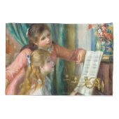 Renoir Girls am Piano Impressionismus Malerei Kissenbezug (Rückseite)