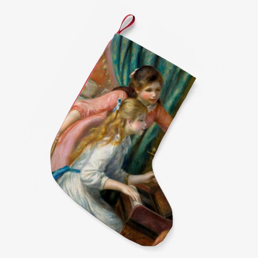 Renoir Girls am Piano Impressionismus Malerei Kleiner Weihnachtsstrumpf (Vorderansicht (hängend))