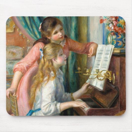 Renoir Girls am Piano Impressionismus Malerei Mousepad (Vorne)