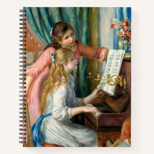 Renoir Girls am Piano Impressionismus Malerei Notizblock (Vorderseite)