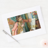 Renoir Girls am Piano Impressionismus Malerei Rechteckiger Aufkleber (Umschlag)