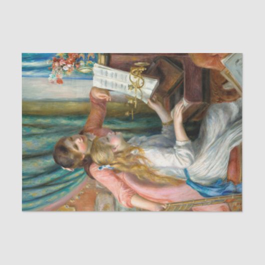 Renoir Girls am Piano Impressionismus Malerei Seidenpapier (Vorderseite)
