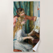 Renoir Girls am Piano Impressionismus Malerei Strandtuch (Vorderseite)