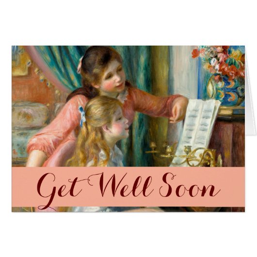 Renoir Girls am Piano Impressionist Get Well (Vorderseite (Horizontal))
