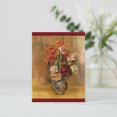 Renoir ist eine Vase aus Gladiolas und Rose Postkarte (Stehend Vorderseite)