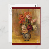 Renoir ist eine Vase aus Gladiolas und Rose Postkarte (Vorne/Hinten)