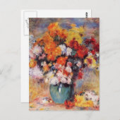 Renoir ist eine Vase aus Tulips und Anemonen Postkarte (Vorne/Hinten)