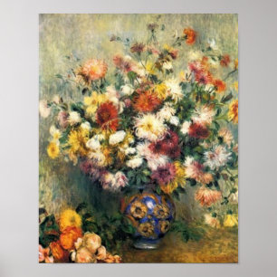 Renoir ist eine Vase der Chrysanthemen Poster