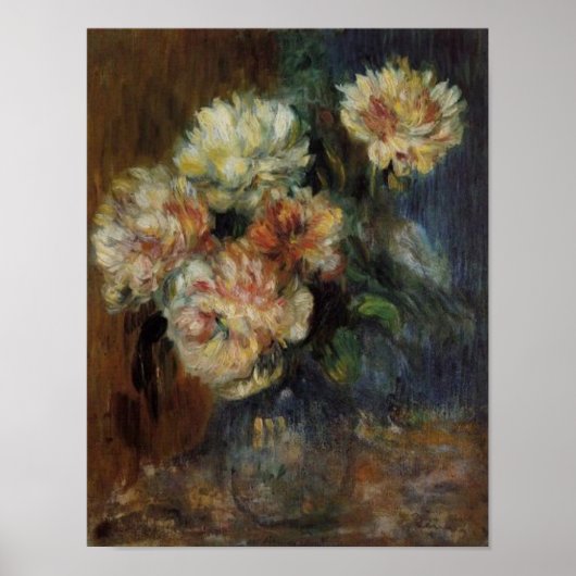 Renoir ist eine Vase der Peonies Poster (Vorne)